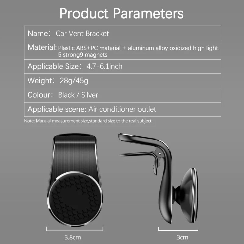 360° Magnetic Car Phone Holder Air Vent Car Phone Mounts Cellphone GPS Support for Iphone Huawei Samsung Rotation Bracket